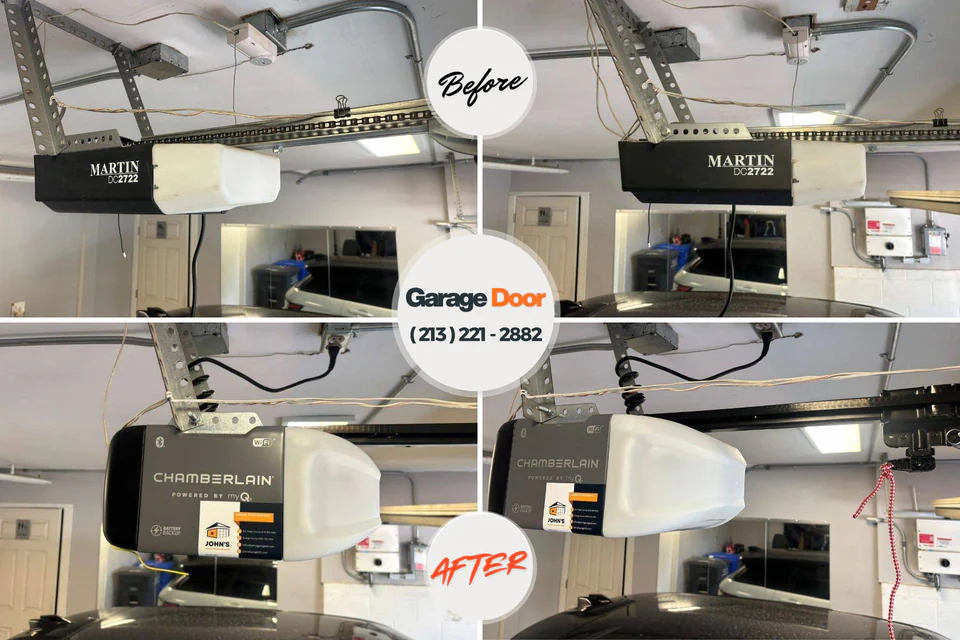 Before and after: garage door repair Jacksboro, TN